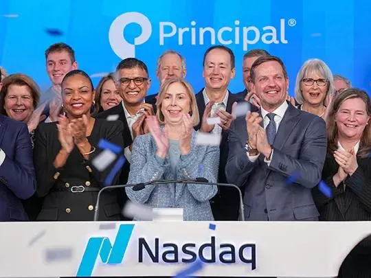 Deanna Strable, president and chief executive officer of Principal, at Nasdaq headquarters in New York City.