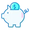 Icon of a piggy bank for retirement income planning
